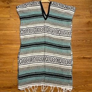 Mexican Falsa Blanket PONCHO Vest Deadhead / Hippie / Easy Rider / Beach /Camp